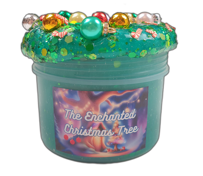 Green Clear Slime with Christmas Beads and Candy Cane Fimos Handmade in Australia 